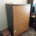 Maple and Black 4 Drawer Lateral File Cabinet, 36", Locking Maple and Black 4 Drawer Lateral File Cabinet, 36", Locking